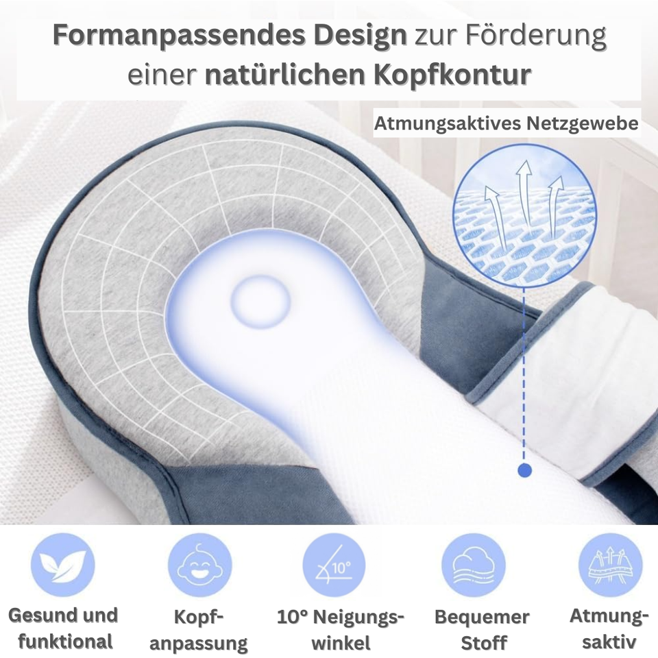 Schlafschutz für dein Baby | Ergonomisches Anti-Reflux Kissen